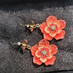 Betsey Johnson coral earings